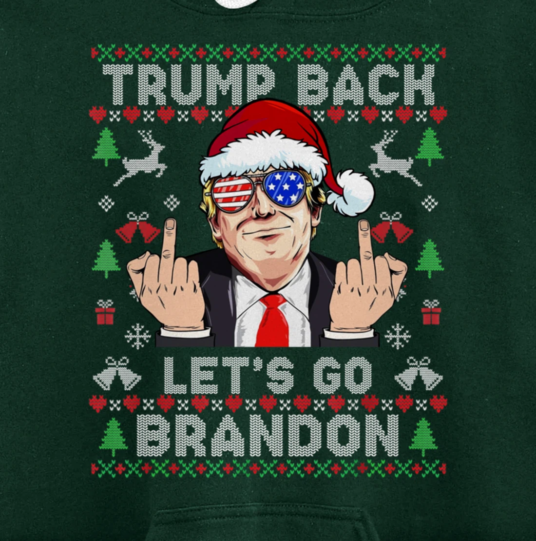 Trump Back 2024 Let's Go Branson Brandon Ugly Sweater Pullover Hoodie