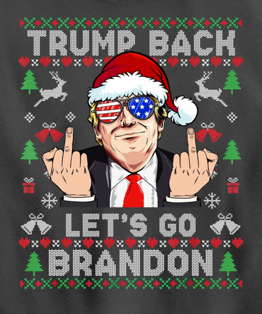 Trump Back 2024 Let's Go Branson Brandon Ugly Sweater Pullover Hoodie