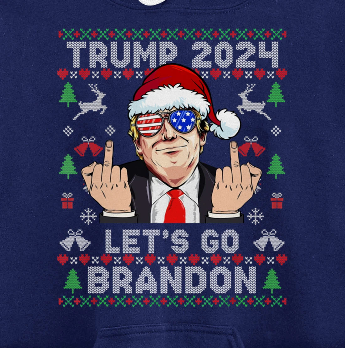 Trump Back 2024 Let's Go Branson Brandon Ugly Sweater Pullover Hoodie