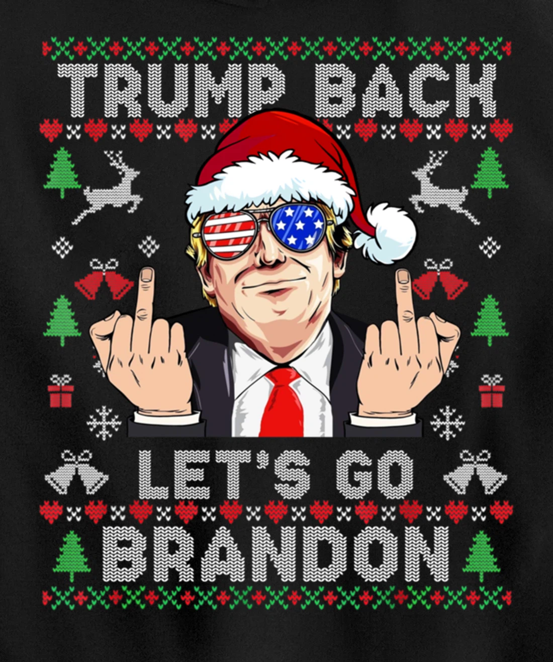 Trump Back 2024 Let's Go Branson Brandon Ugly Sweater Pullover Hoodie