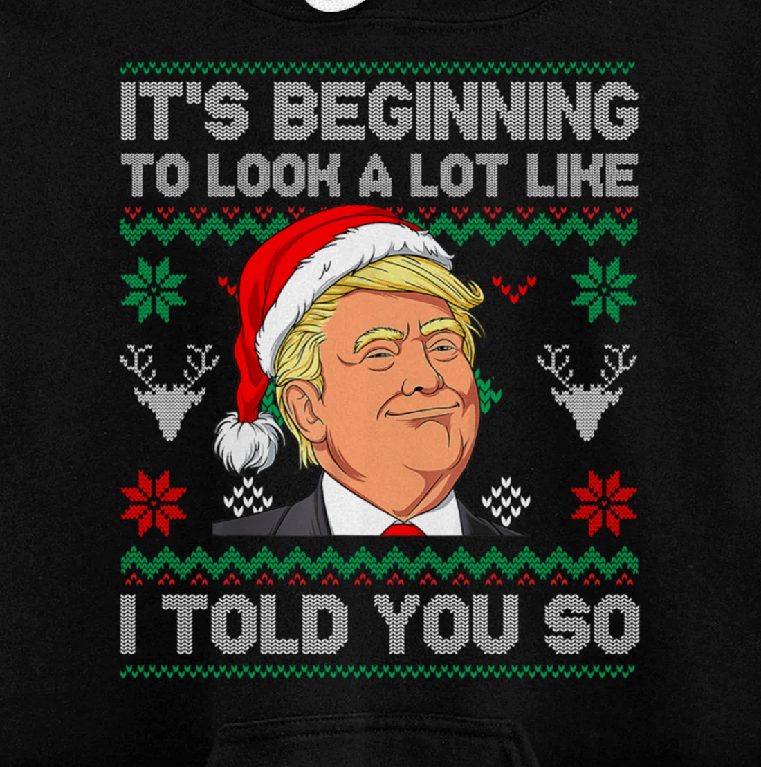 Trump Ugly It's Beginning To Look A Lot Like I Told You So Pullover Hoodie