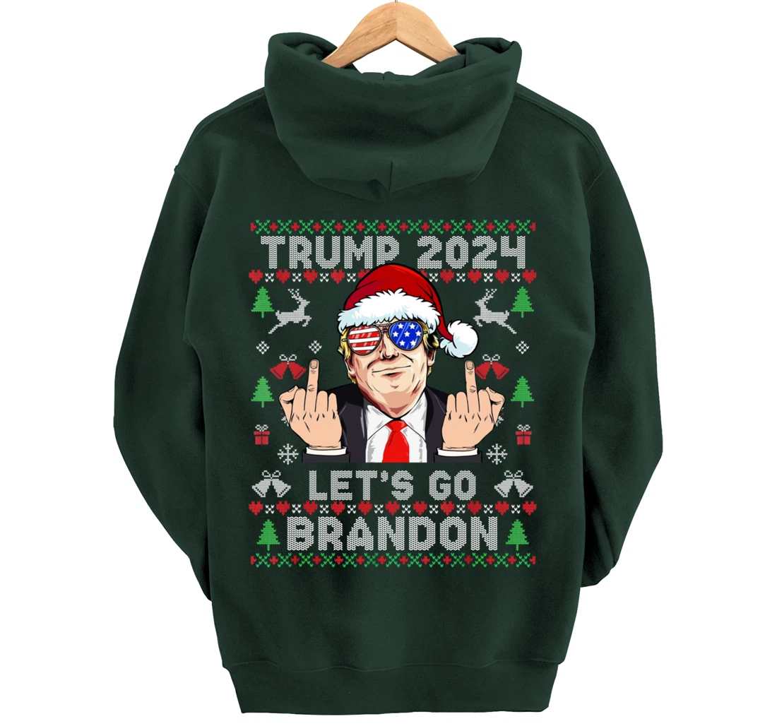 Trump Back 2024 Let's Go Branson Brandon Ugly Sweater Pullover Hoodie