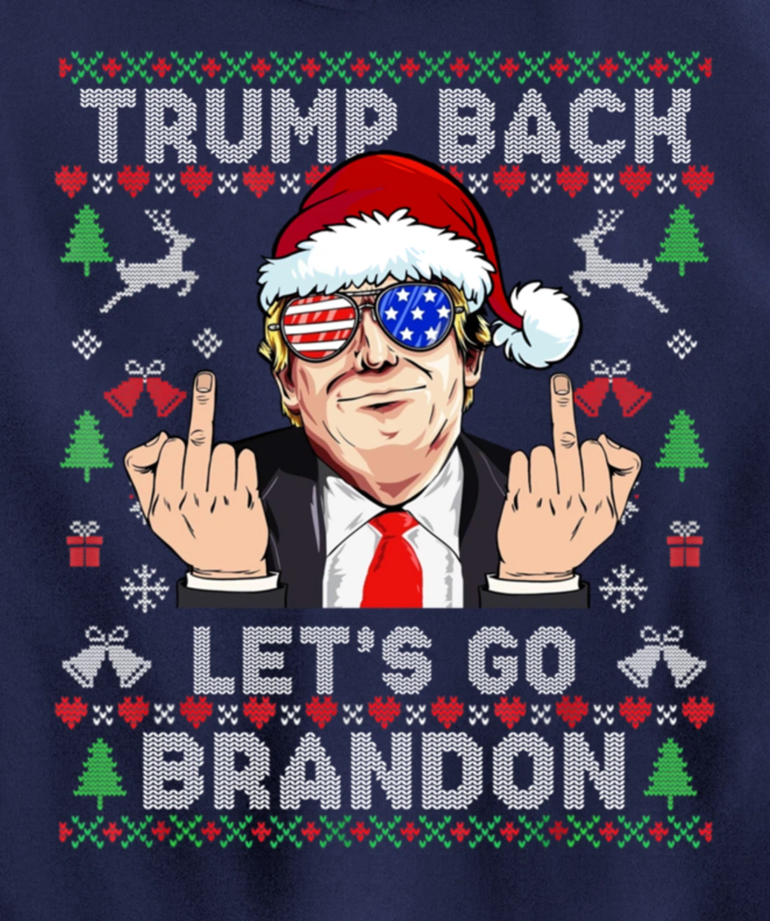 Trump Back 2024 Let's Go Branson Brandon Ugly Sweater Pullover Hoodie