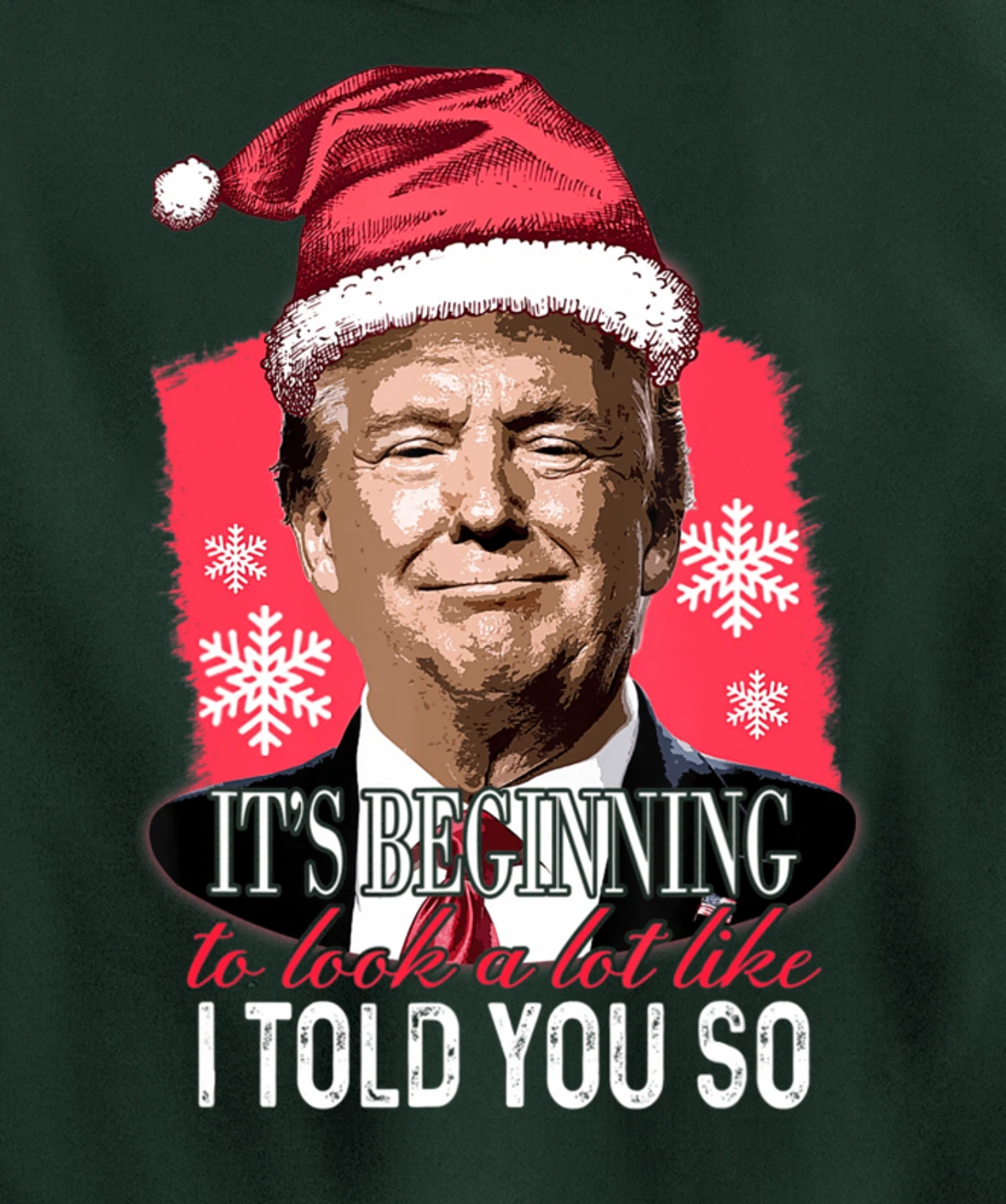 It's Beginning To Look A Lot Like I Told You So Trump Xmas Pullover Hoodie