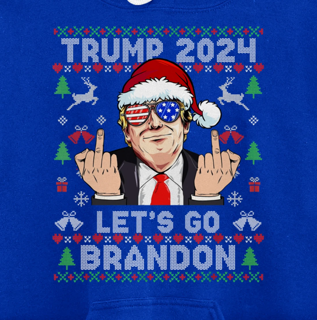 Trump Back 2024 Let's Go Branson Brandon Ugly Sweater Pullover Hoodie
