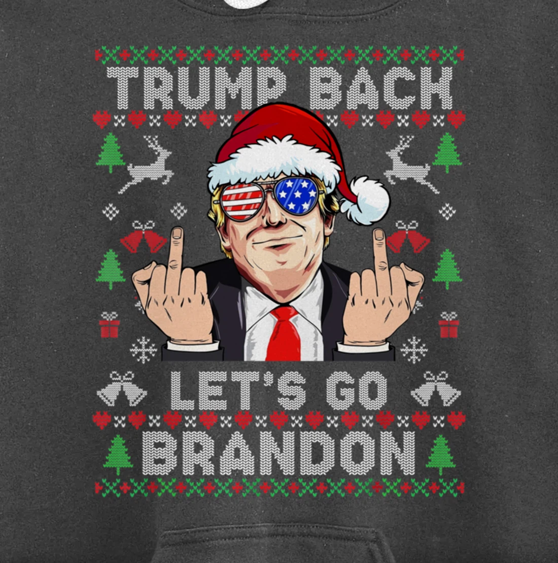 Trump Back 2024 Let's Go Branson Brandon Ugly Sweater Pullover Hoodie