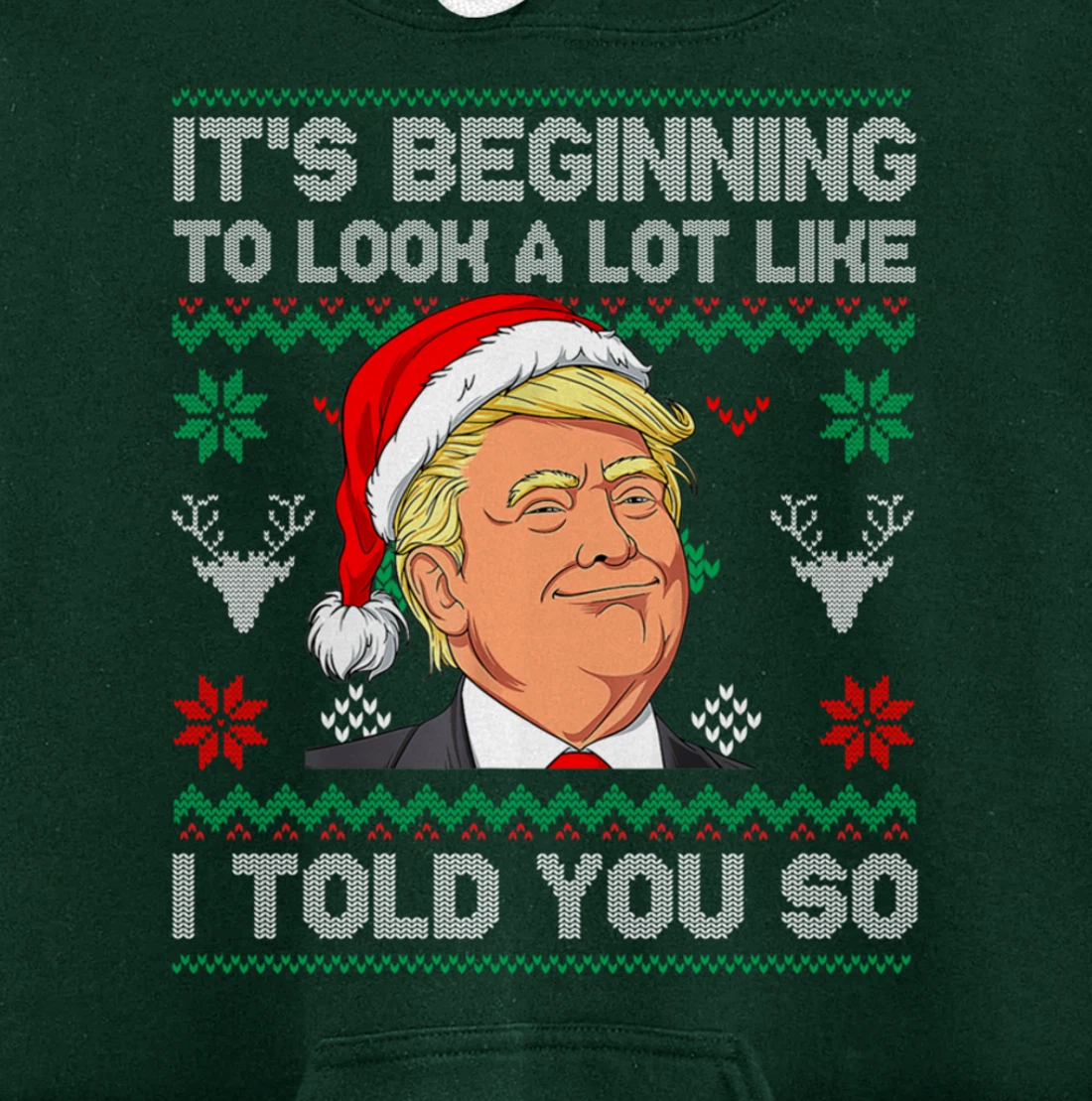 Trump Ugly It's Beginning To Look A Lot Like I Told You So Pullover Hoodie