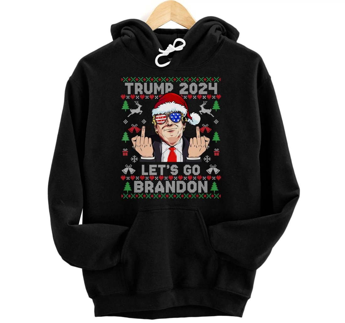 Trump Back 2024 Let's Go Branson Brandon Ugly Sweater Pullover Hoodie