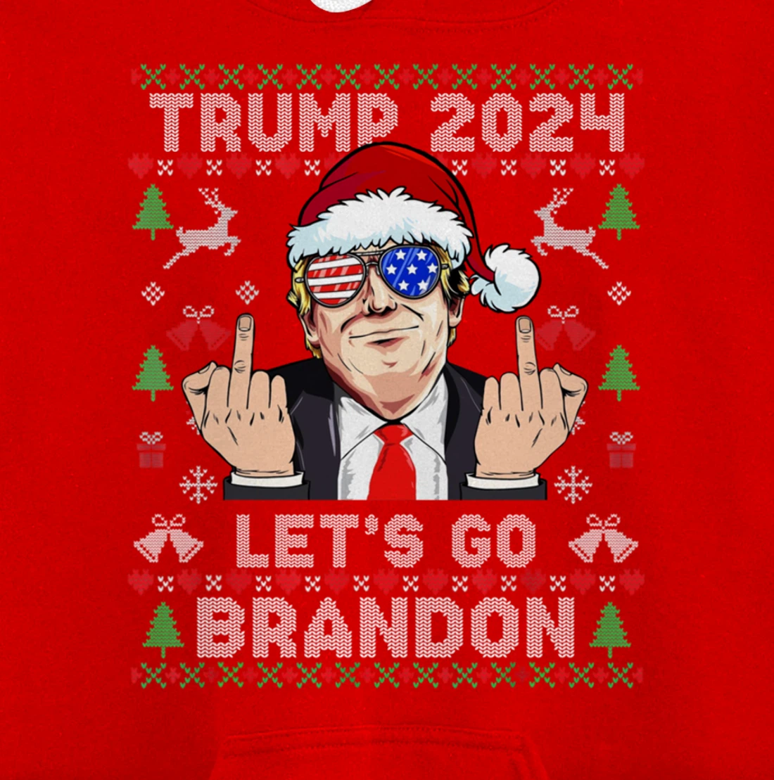 Trump Back 2024 Let's Go Branson Brandon Ugly Sweater Pullover Hoodie