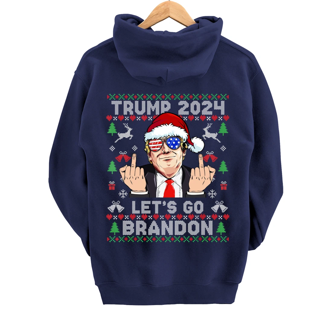 Trump Back 2024 Let's Go Branson Brandon Ugly Sweater Pullover Hoodie