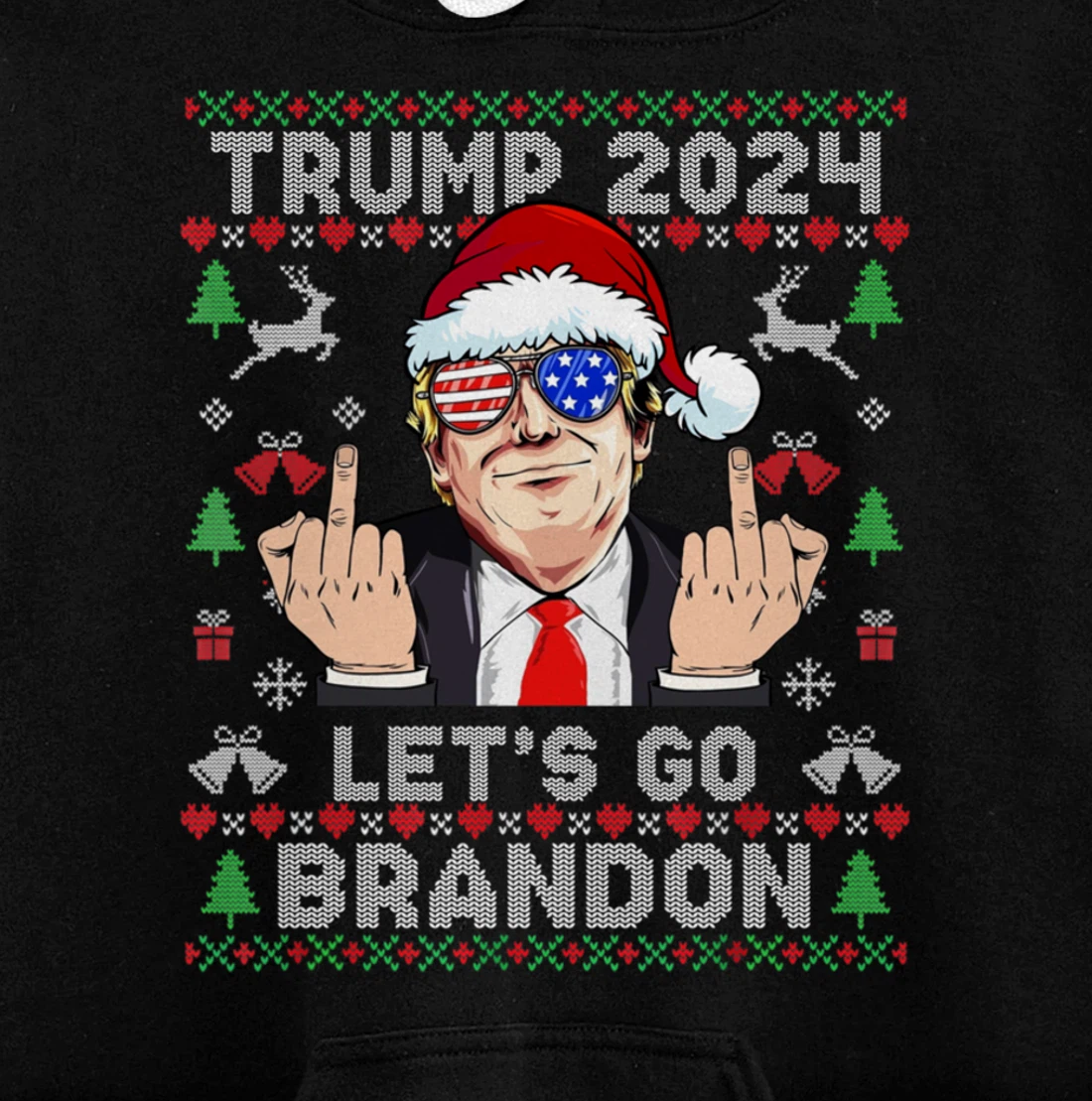 Trump Back 2024 Let's Go Branson Brandon Ugly Sweater Pullover Hoodie