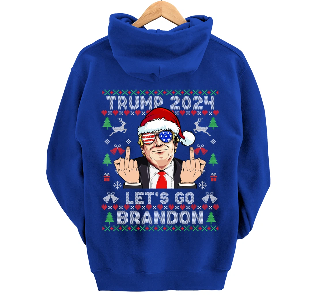 Trump Back 2024 Let's Go Branson Brandon Ugly Sweater Pullover Hoodie