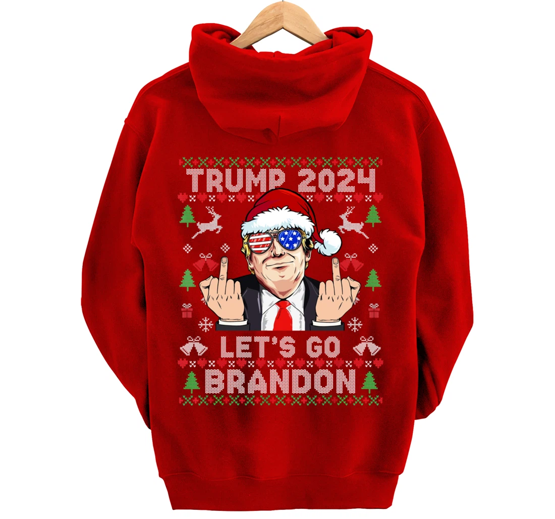 Trump Back 2024 Let's Go Branson Brandon Ugly Sweater Pullover Hoodie