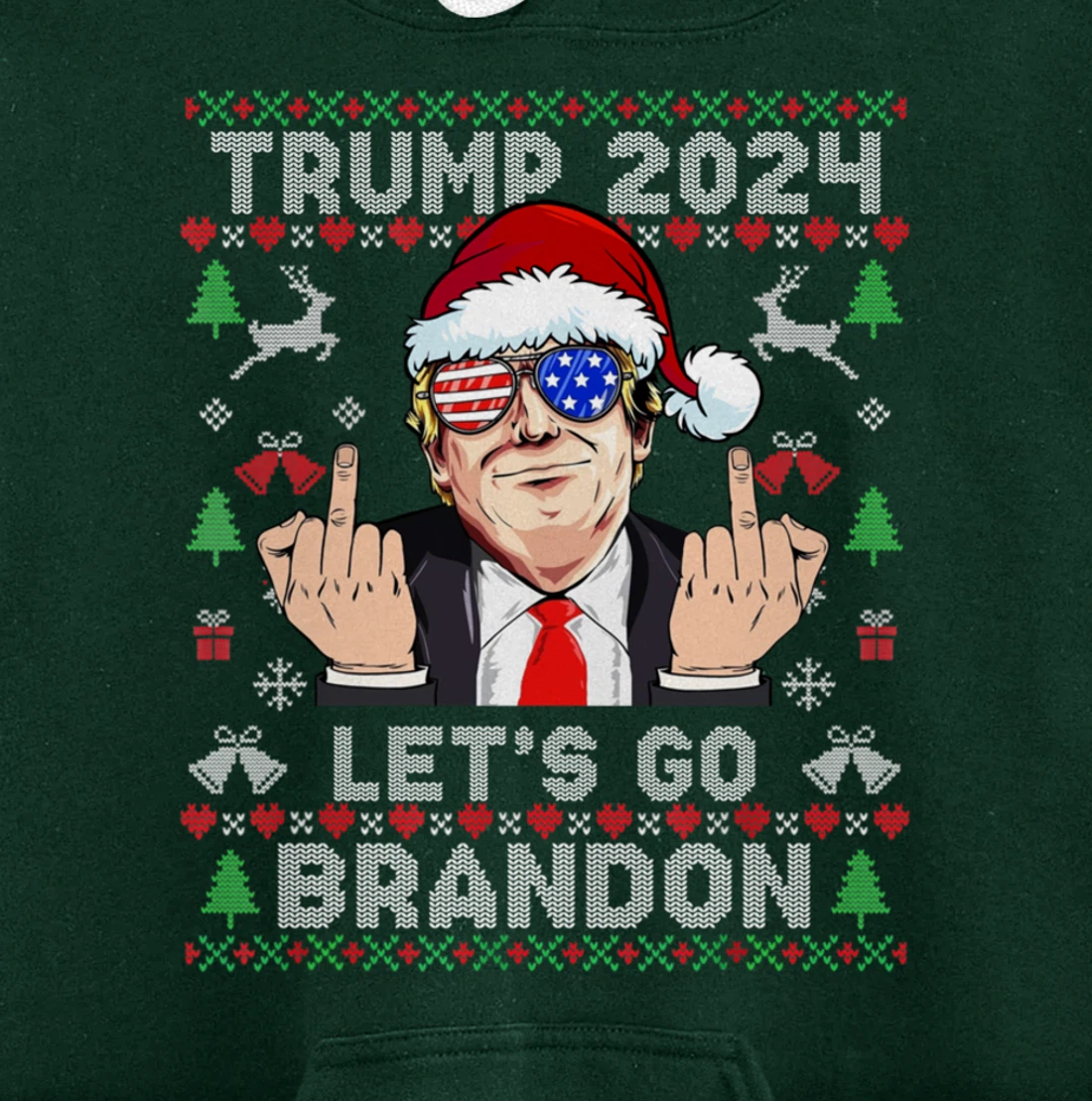 Trump Back 2024 Let's Go Branson Brandon Ugly Sweater Pullover Hoodie