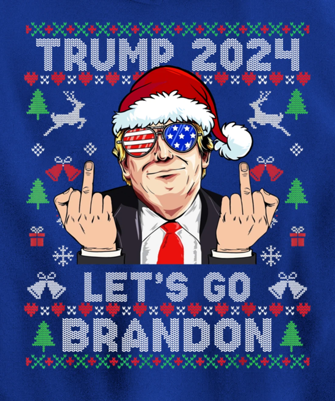 Trump Back 2024 Let's Go Branson Brandon Ugly Sweater Pullover Hoodie