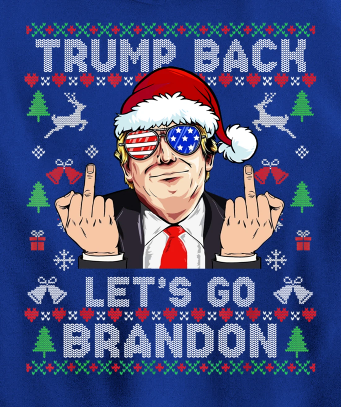 Trump Back 2024 Let's Go Branson Brandon Ugly Sweater Pullover Hoodie