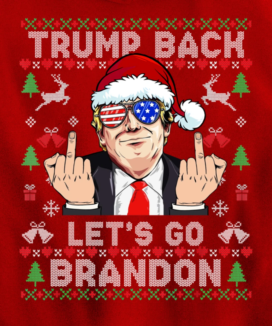 Trump Back 2024 Let's Go Branson Brandon Ugly Sweater Pullover Hoodie