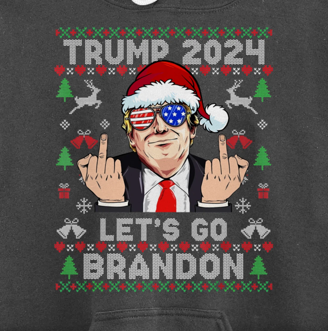 Trump Back 2024 Let's Go Branson Brandon Ugly Sweater Pullover Hoodie