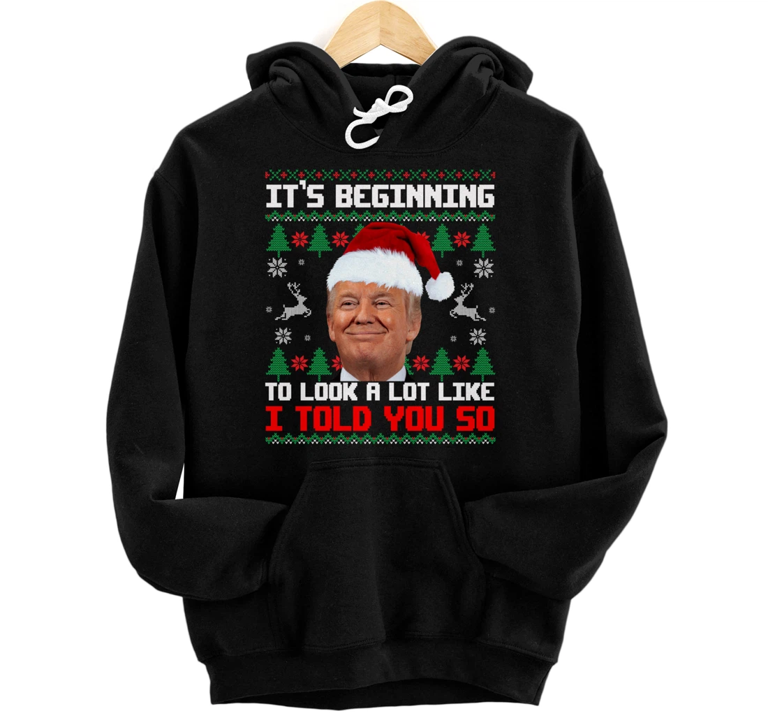 It's Beginning To Look A Lot Like I Told You So Trump Ugly Pullover Hoodie