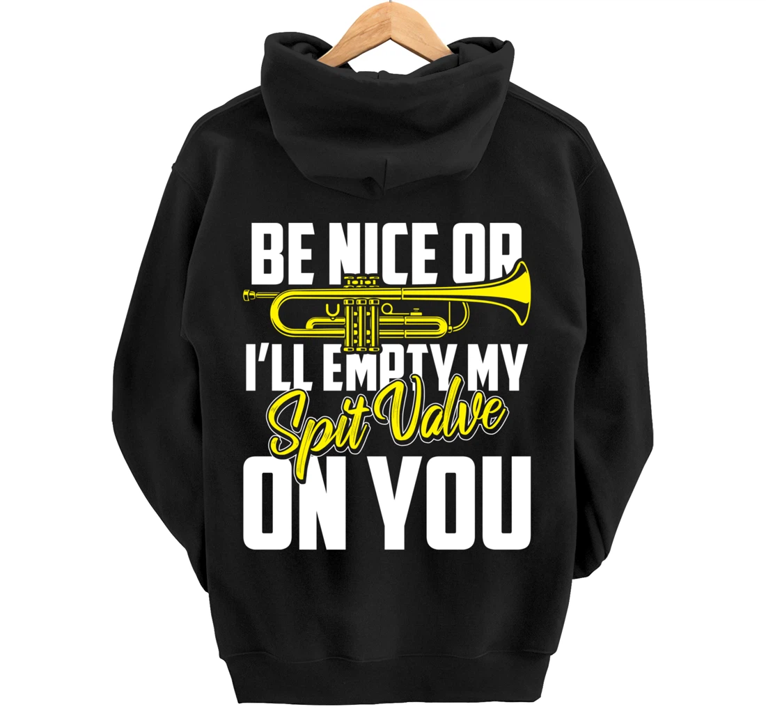 Spit Valve Joke Funny Trumpet Player Pullover Hoodie