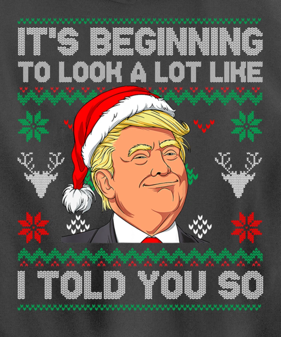 Trump Ugly It's Beginning To Look A Lot Like I Told You So Pullover Hoodie