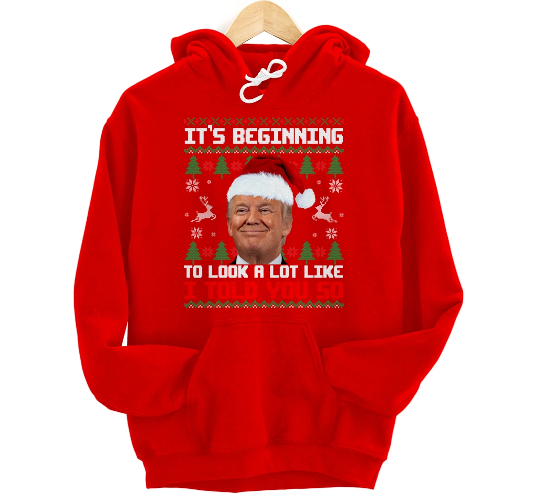 It's Beginning To Look A Lot Like I Told You So Trump Ugly Pullover Hoodie