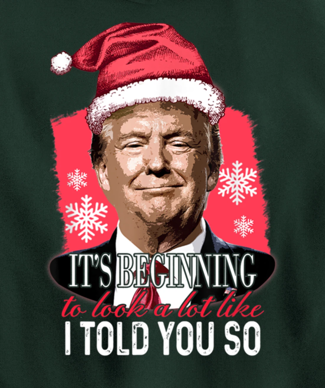 It's Beginning To Look A Lot Like I Told You So Trump Xmas Pullover Hoodie