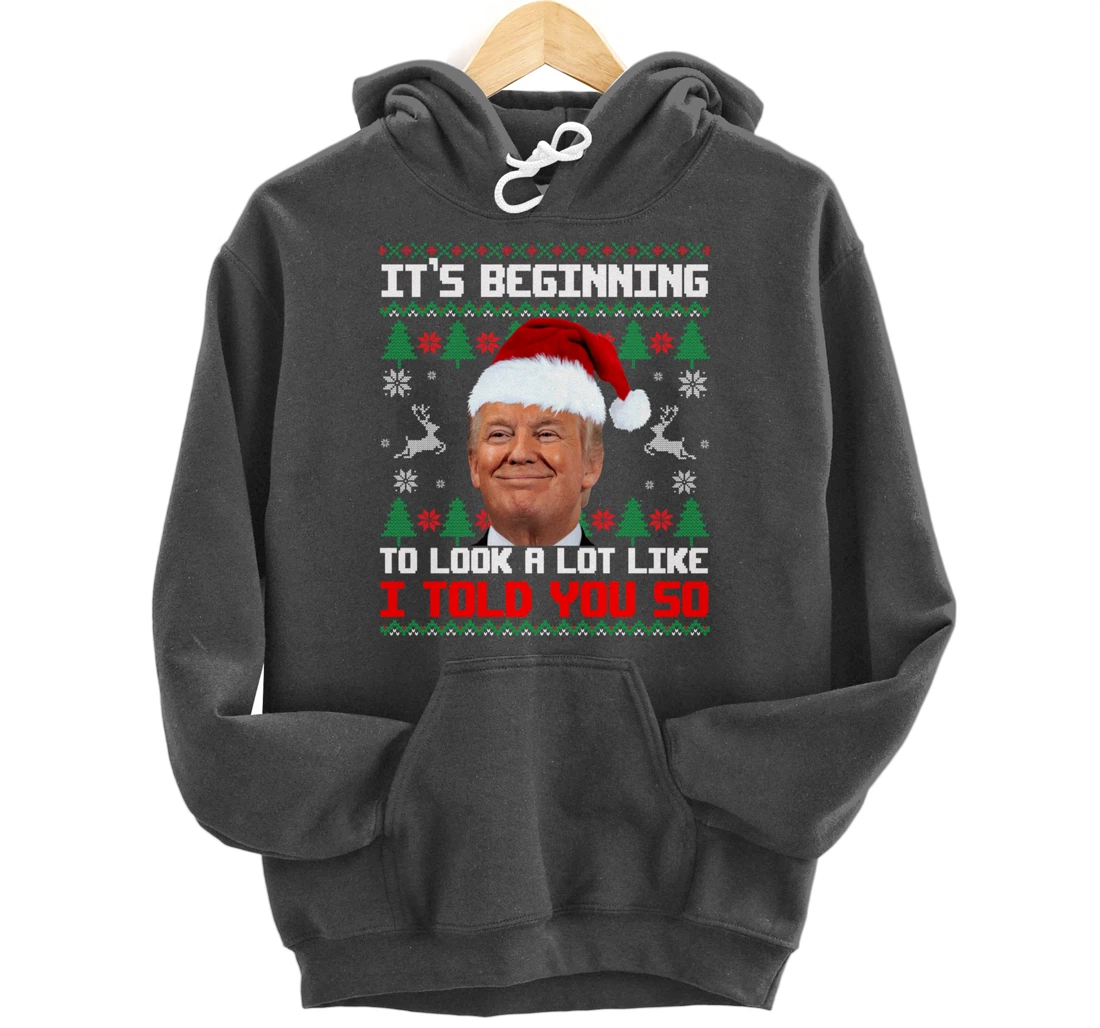 It's Beginning To Look A Lot Like I Told You So Trump Ugly Pullover Hoodie