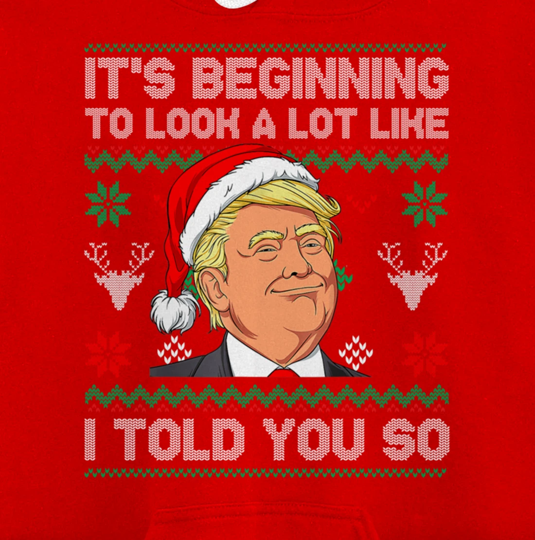Trump Ugly It's Beginning To Look A Lot Like I Told You So Pullover Hoodie