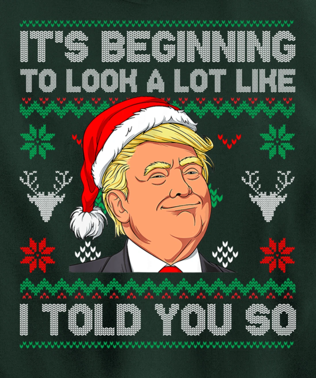 Trump Ugly It's Beginning To Look A Lot Like I Told You So Pullover Hoodie