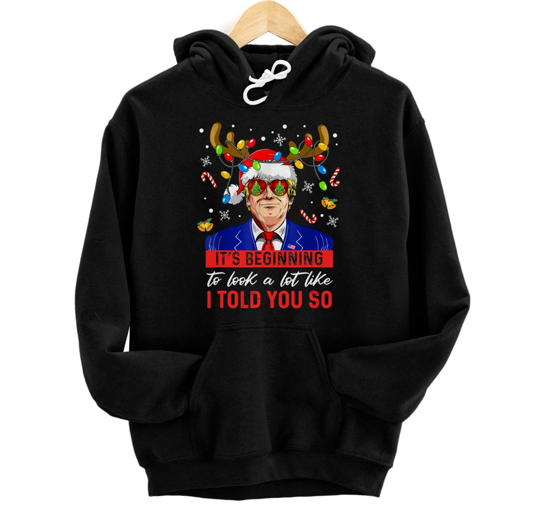 It's Beginning To Look A Lot Like I Told You So Trump Xmas Pullover Hoodie