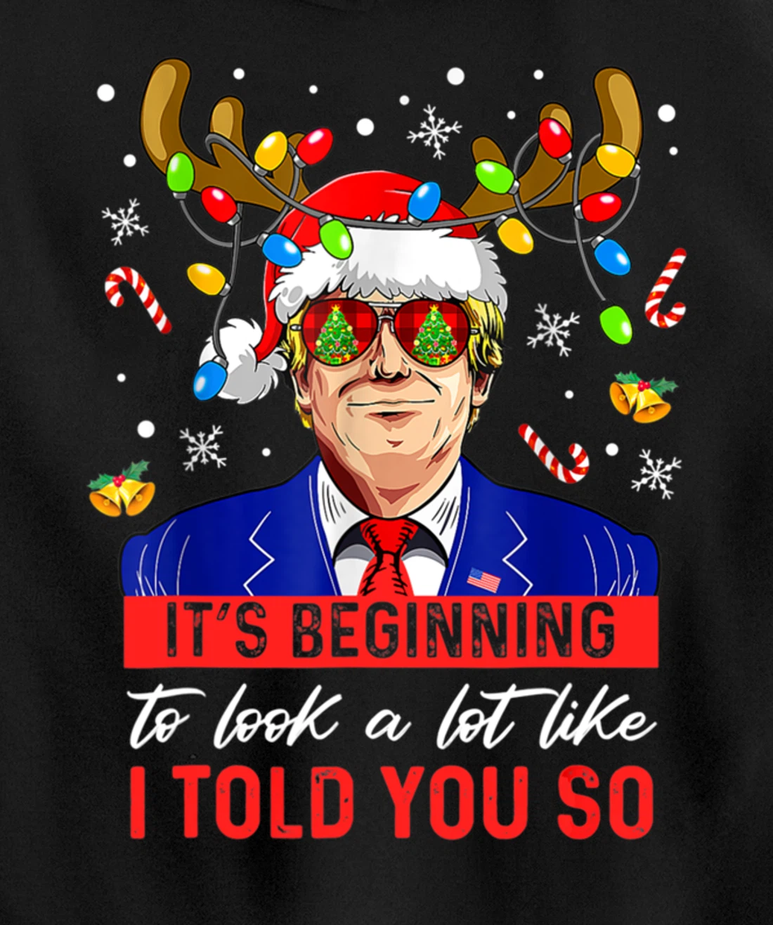 It's Beginning To Look A Lot Like I Told You So Trump Xmas Pullover Hoodie