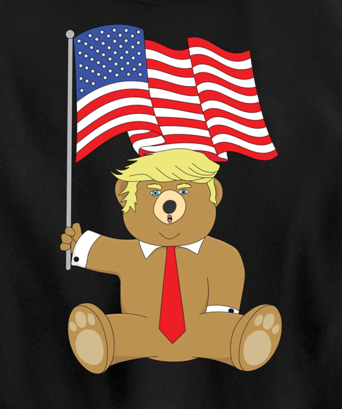 Trump Bear USA Flag Patriot Funny Red Pill Election Women Pullover Hoodie