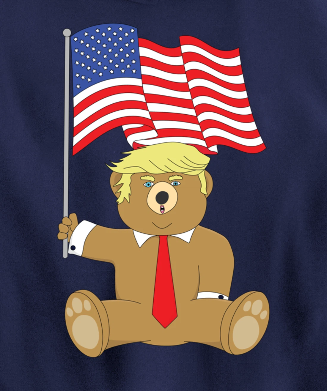 Trump Bear USA Flag Patriot Funny Red Pill Election Women Pullover Hoodie