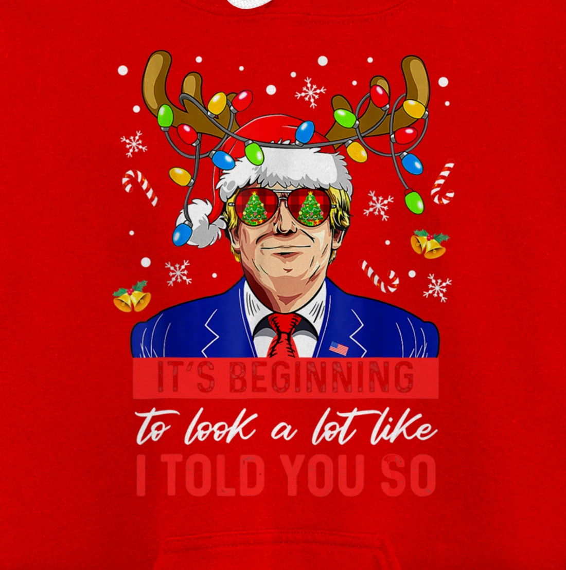 It's Beginning To Look A Lot Like I Told You So Trump Xmas Pullover Hoodie