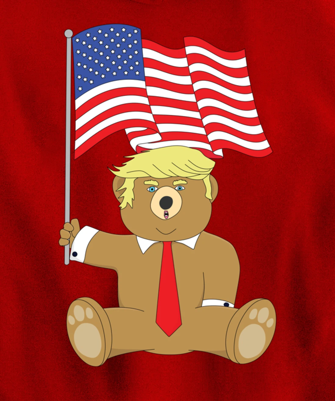 Trump Bear USA Flag Patriot Funny Red Pill Election Women Pullover Hoodie