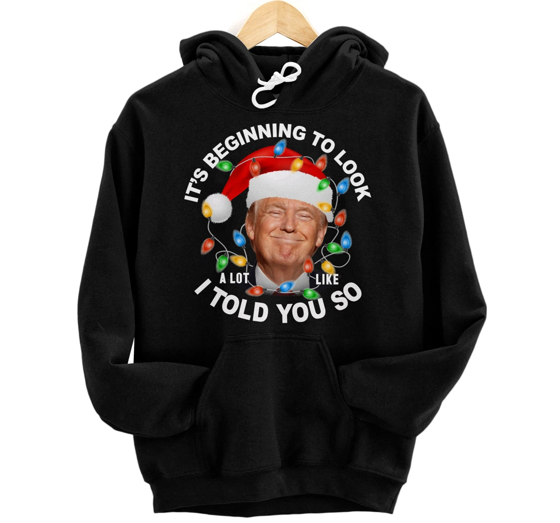 It's Beginning To Look A Lot Like I Told You So Trump Xmas Pullover Hoodie