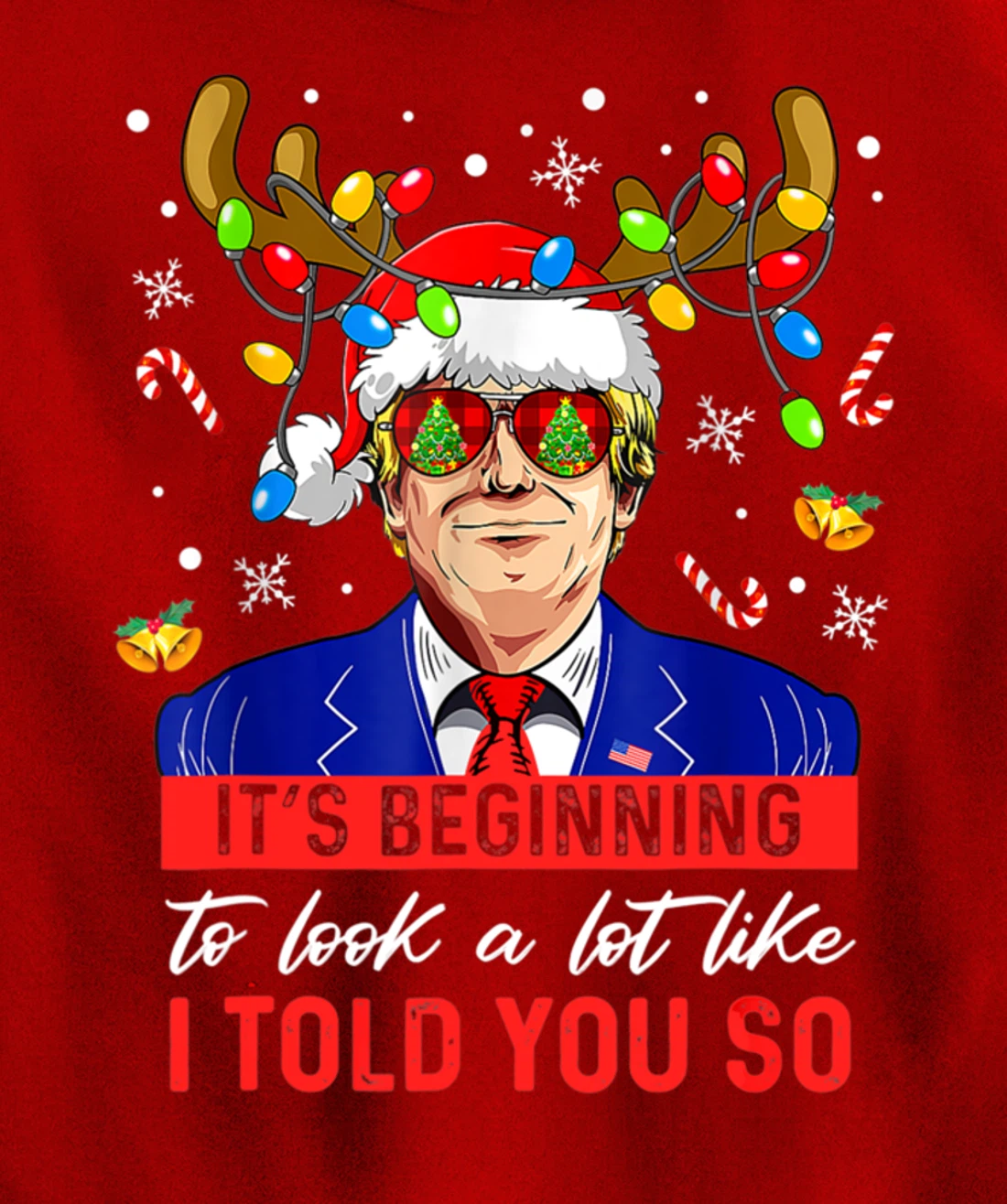 It's Beginning To Look A Lot Like I Told You So Trump Xmas Pullover Hoodie