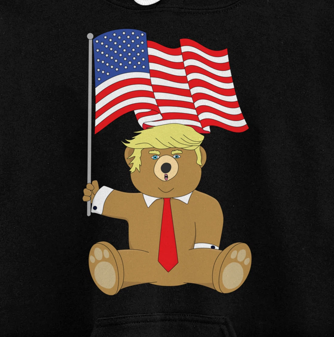 Trump Bear USA Flag Patriot Funny Red Pill Election Women Pullover Hoodie