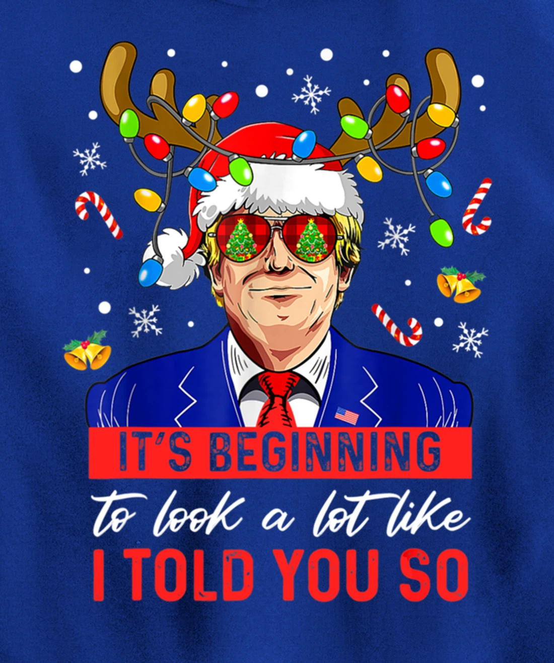 It's Beginning To Look A Lot Like I Told You So Trump Xmas Pullover Hoodie