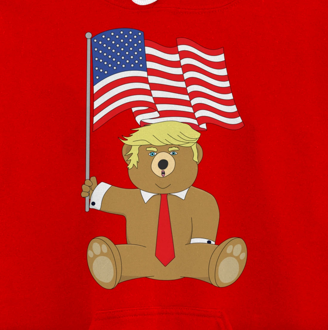 Trump Bear USA Flag Patriot Funny Red Pill Election Women Pullover Hoodie