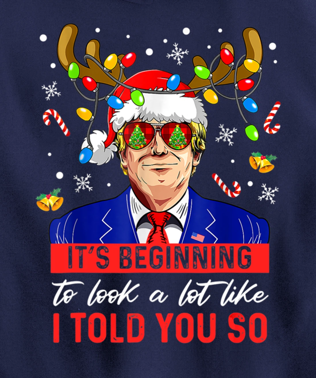 It's Beginning To Look A Lot Like I Told You So Trump Xmas Pullover Hoodie