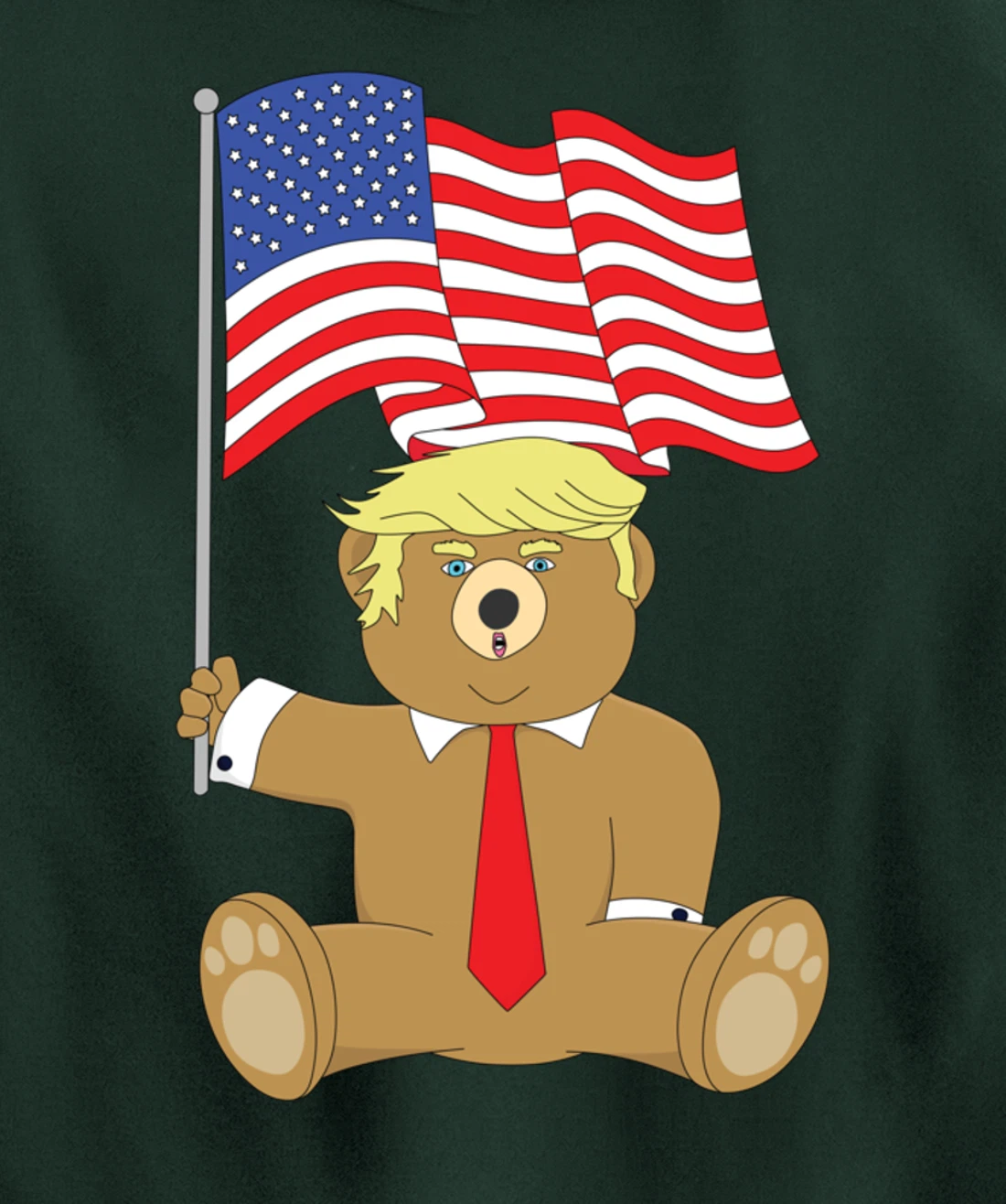 Trump Bear USA Flag Patriot Funny Red Pill Election Women Pullover Hoodie