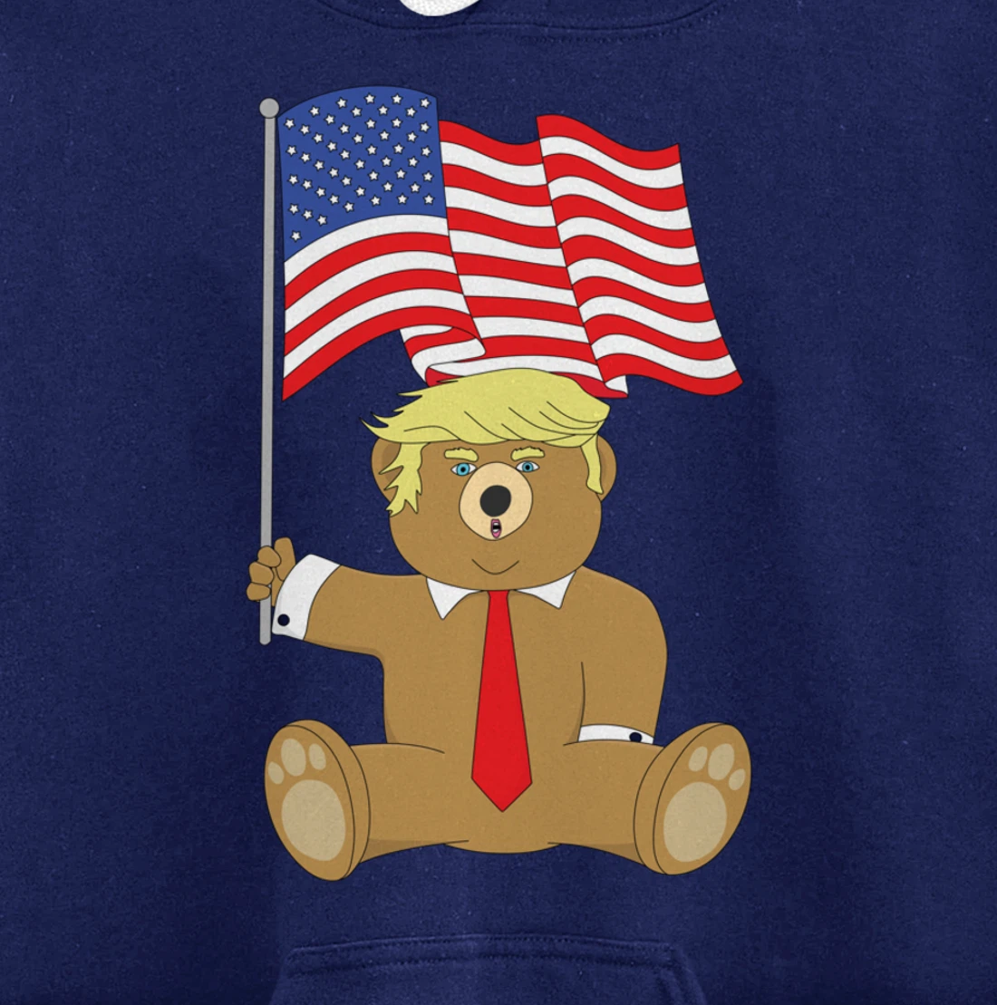 Trump Bear USA Flag Patriot Funny Red Pill Election Women Pullover Hoodie