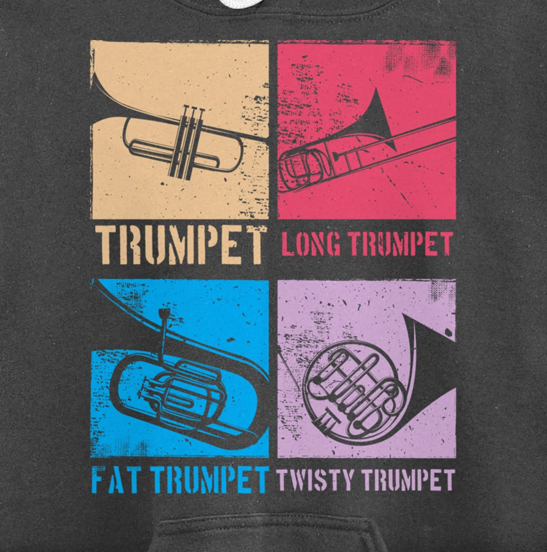 Funny Trumpet Player Marching Band Jazz Hoodie, Fat Trumpet Pullover Hoodie