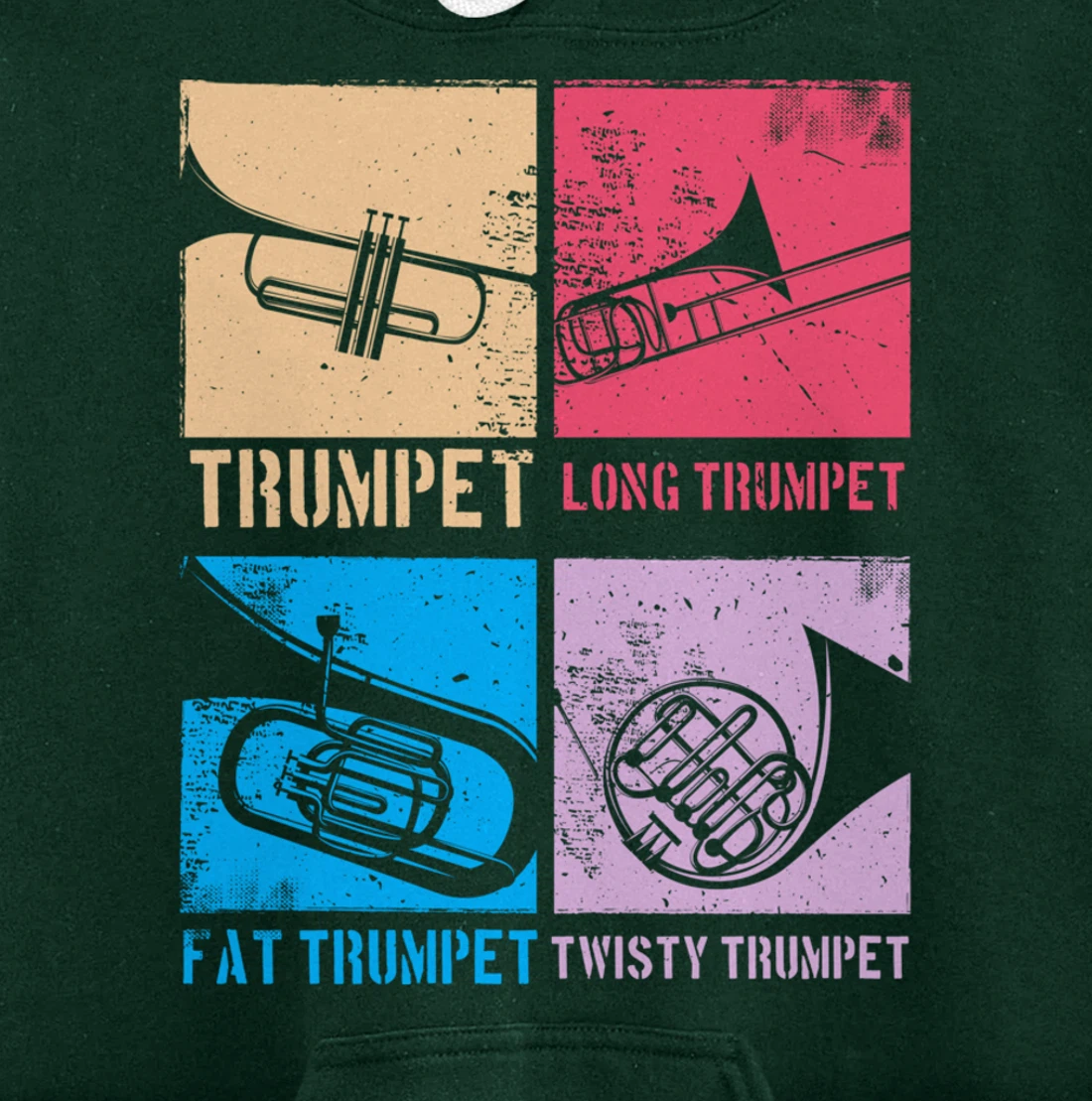 Funny Trumpet Player Marching Band Jazz Hoodie, Fat Trumpet Pullover Hoodie