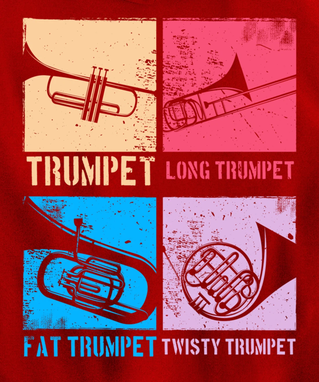 Funny Trumpet Player Marching Band Jazz Hoodie, Fat Trumpet Pullover Hoodie