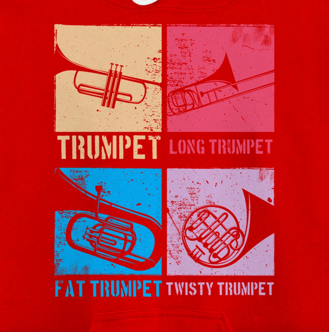 Funny Trumpet Player Marching Band Jazz Hoodie, Fat Trumpet Pullover Hoodie