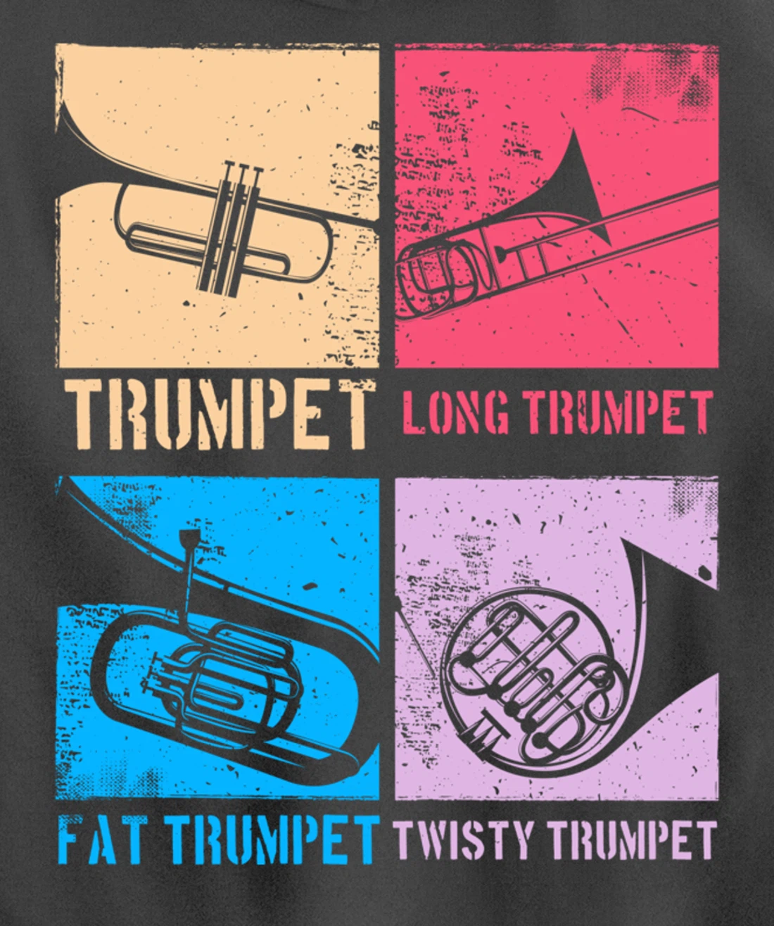 Funny Trumpet Player Marching Band Jazz Hoodie, Fat Trumpet Pullover Hoodie