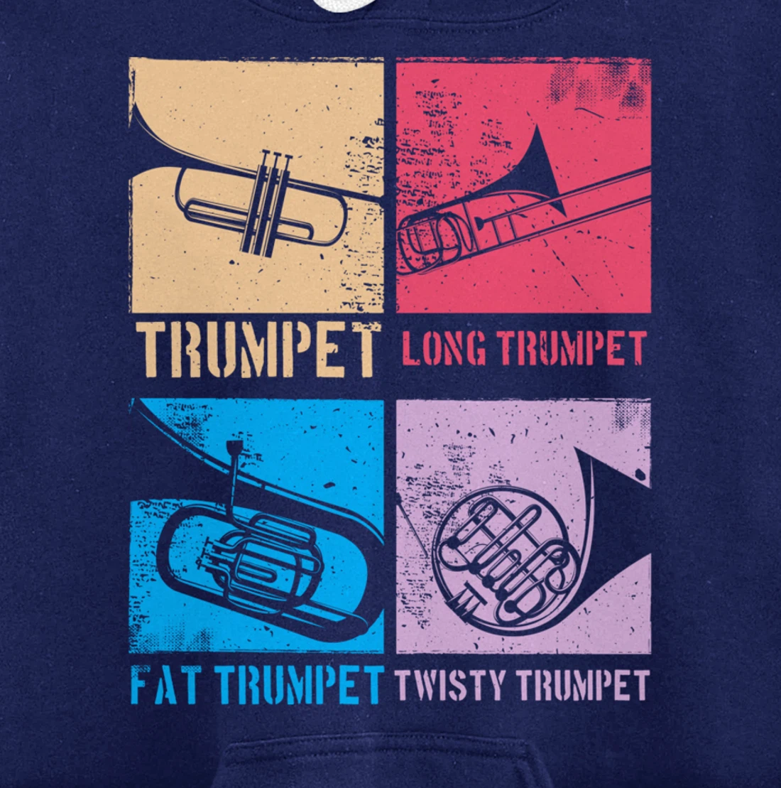 Funny Trumpet Player Marching Band Jazz Hoodie, Fat Trumpet Pullover Hoodie